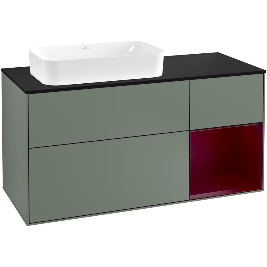 Wastafelonderkast Finion 1200x603x501mm Olive Matt Lacquer F282HBGM