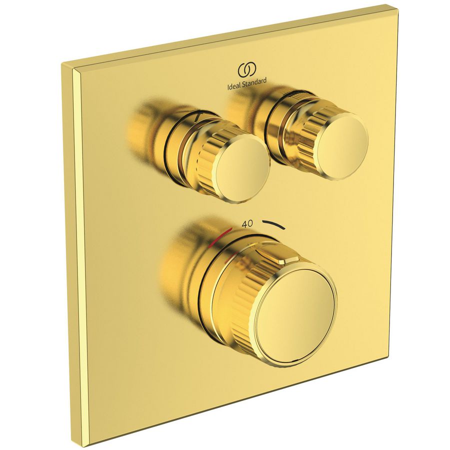 navigo douchetherm 2 functies vierkant opb.deel brushed gold (mat goudkleurig) A730