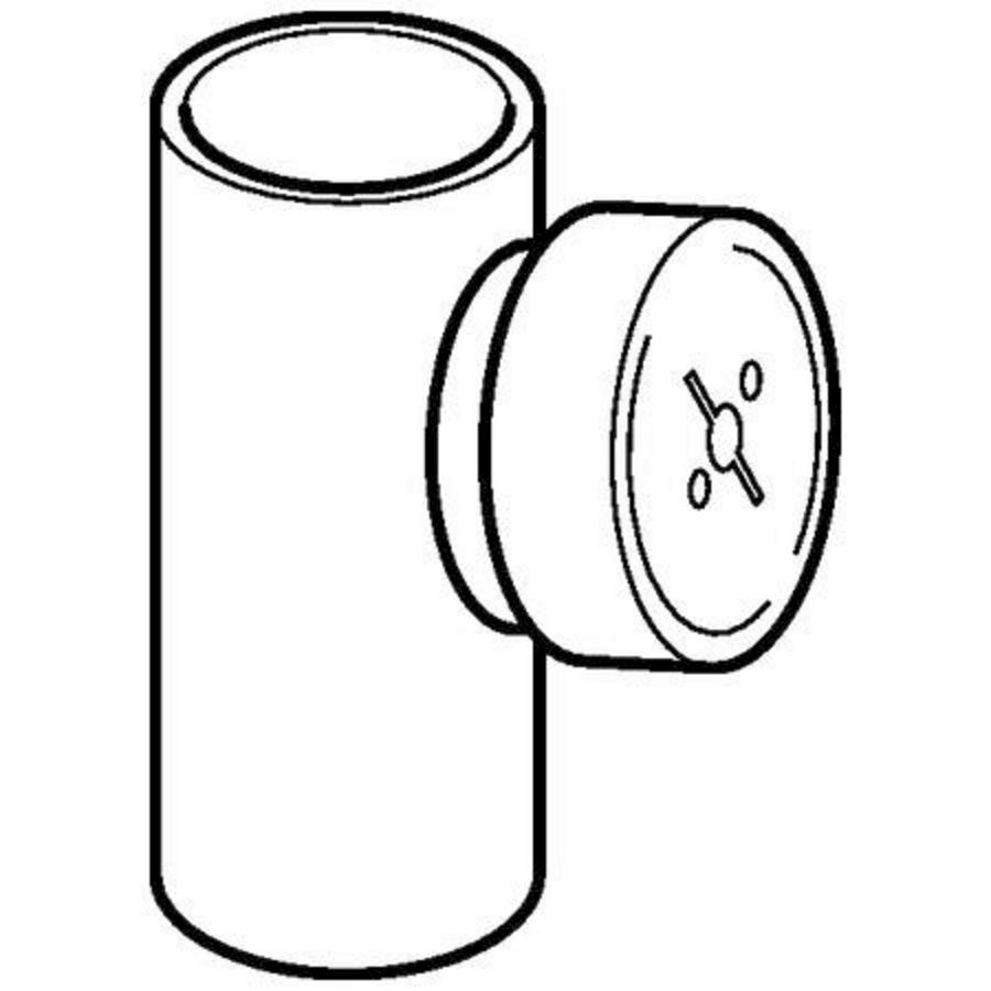 Polyethyleen (PE) ontstoppingsstuk 90° 110mm schroefdeksel 110mm