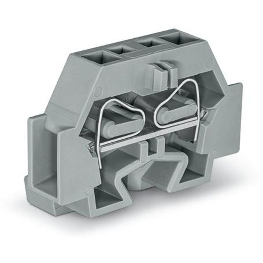 2-draads klem z. drukknop +bev.flens grijs 262-301 VVE=50