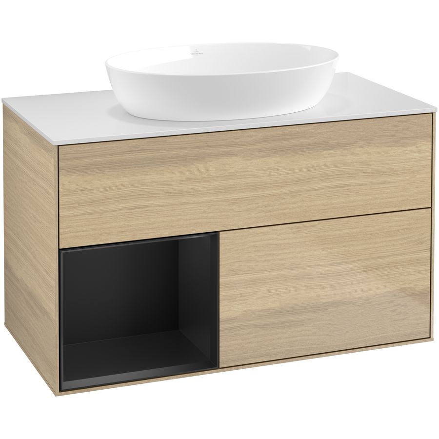 Wastafelonderkast Finion 1000x603x501mm Oak Veneer FA11PDPC