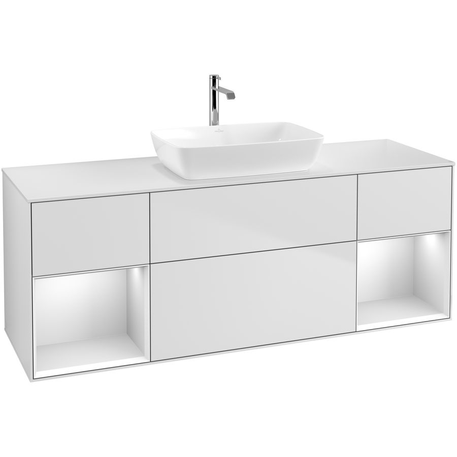 Wastafelonderkast Finion 1600x603x501mm White Matt Lacquer G861MTMT
