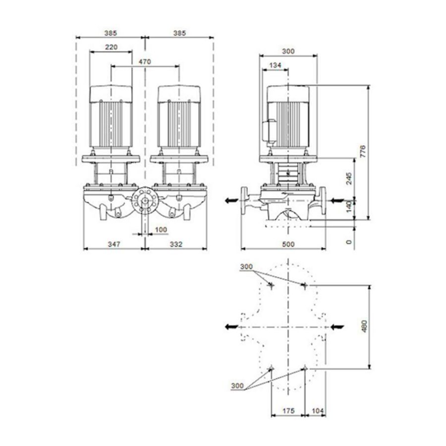 Inlinepomp TPD 100-200/2-A-F-A-BQQE 400D 50HZ