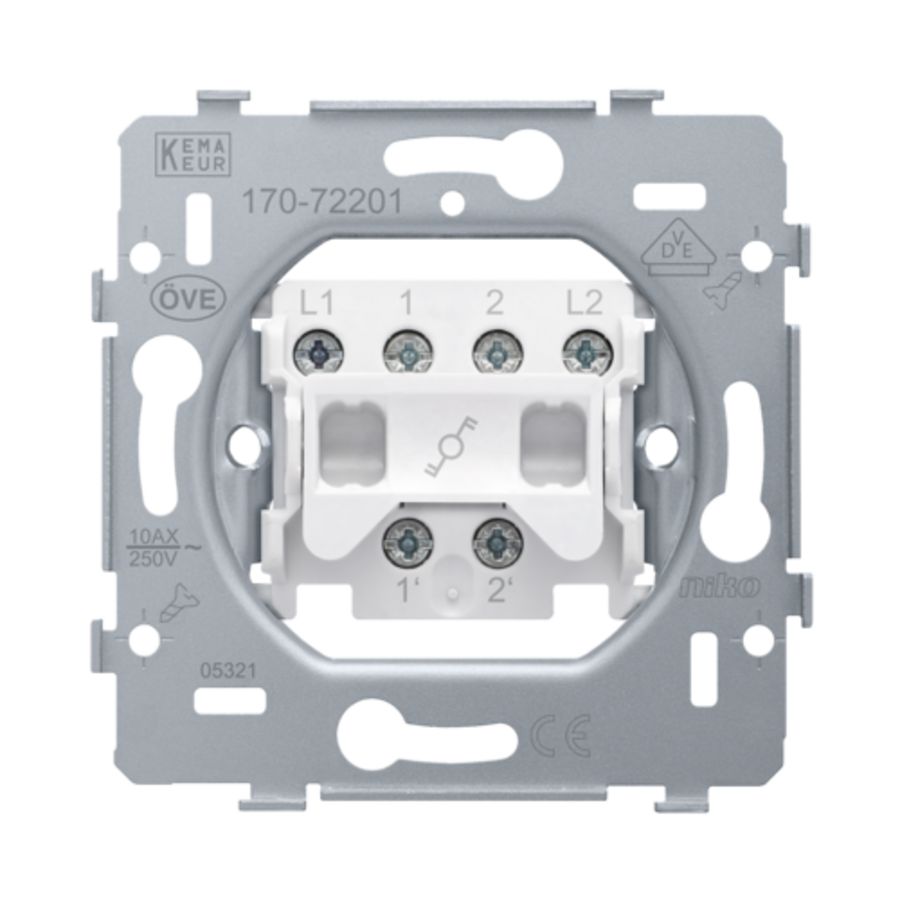 Sokkel 2polige wisselschakelaar 10AX/250Vac schroef
