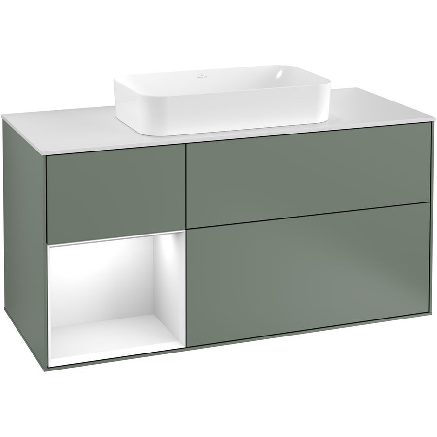 Wastafelonderkast Finion 1200x603x501mm Olive Matt Lacquer F291GFGM