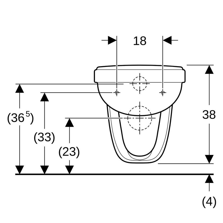 300 Basic 22 wandcloset diepspoel 540mm wit (excl. zitting)