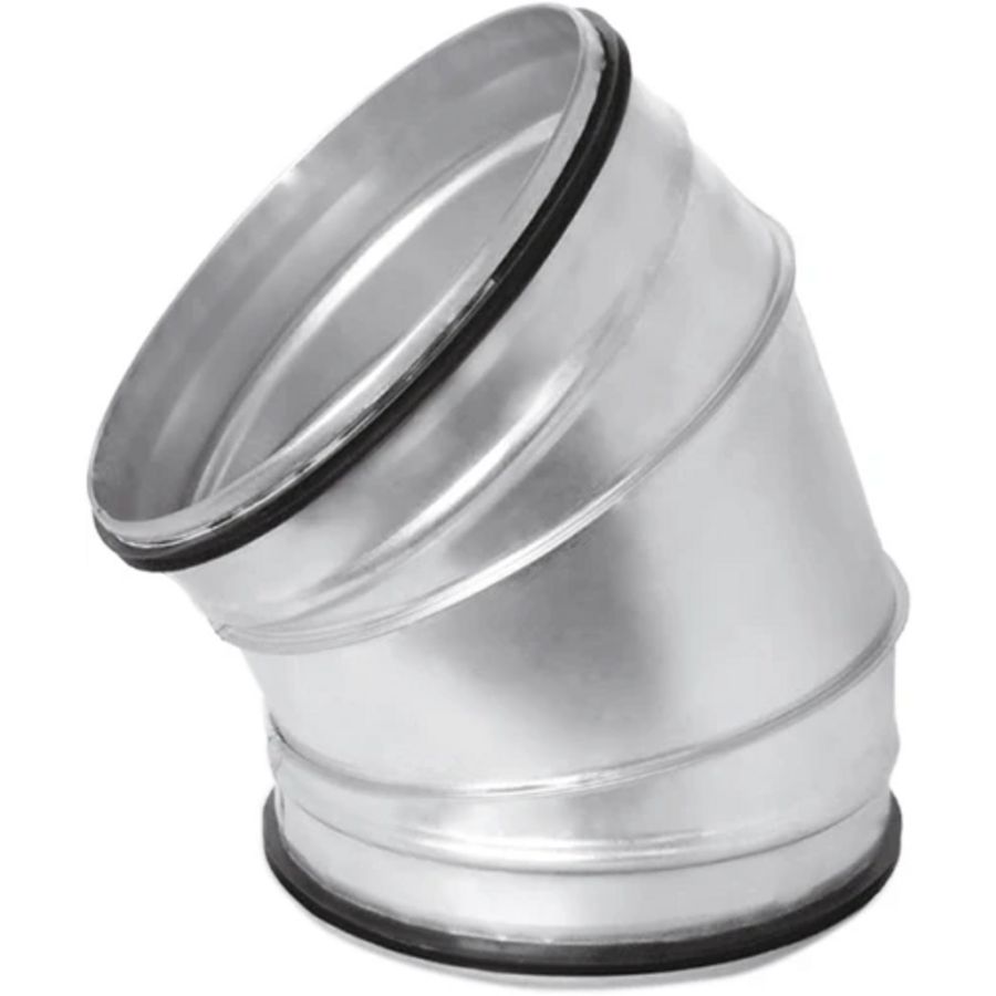 Ronde spiro bocht 45° Ø250mm spiraalbuis+SAFE afdicht.