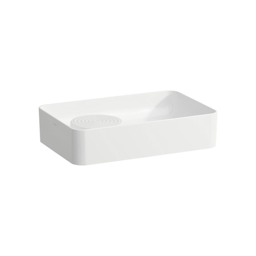 Waskom 550x360mm z. kraangat met overloop gedeelte lcc-wit