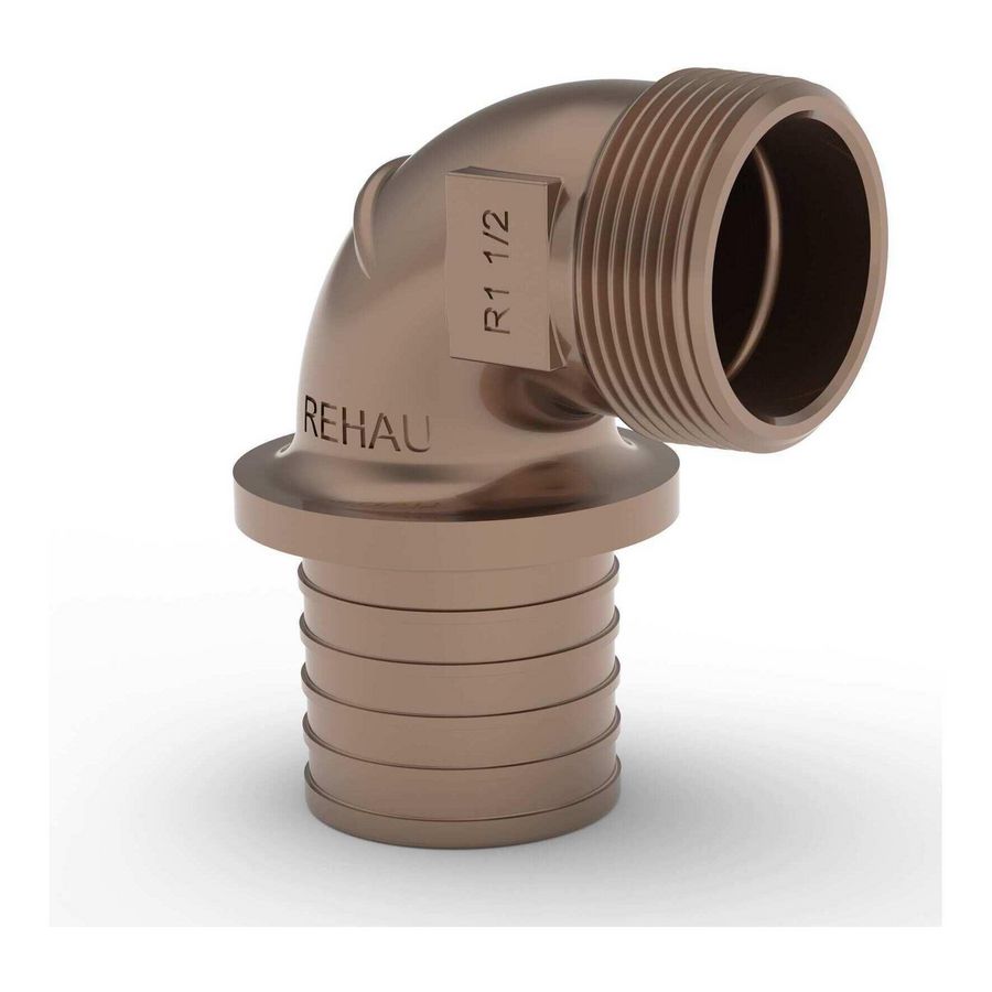 Puntknie 90° RAUTITAN RX+ stabil schuif 50x1.1/2"bt.dr.