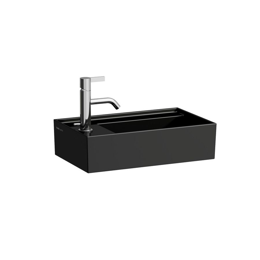 Fontein 460x280mm 1 kr.gat links glossy black H8153350201111