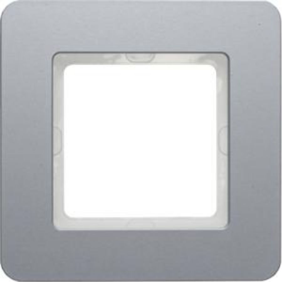 Afdekraam 1-v berker Q.7 aluminium gestraald