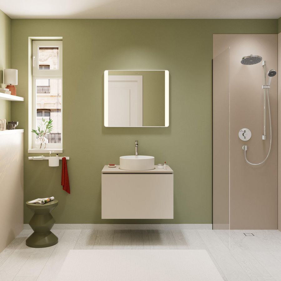 Console Xilesa E 780/550 met uitsparing midden waskom z. kraangat SMB