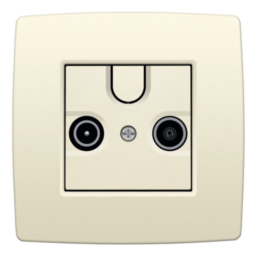 Afwerkingsset 2 enkelvoudige coaxaans. Antenne cream
