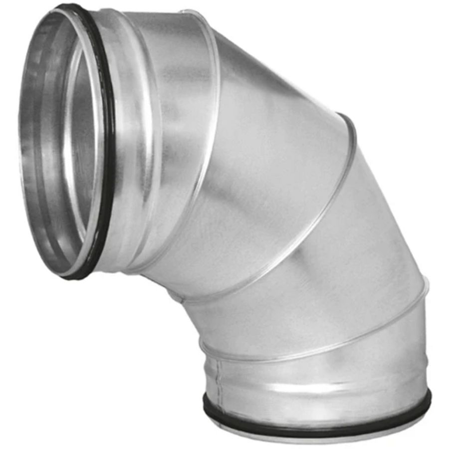 Ronde spiro bocht 90° Ø250mm spiraalbuis+SAFE afdicht.