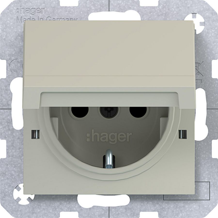 SCHUKO-wandcontactdoos vastzetbaar Safety Plus steekklemmen A.x/C.x pebble mat
