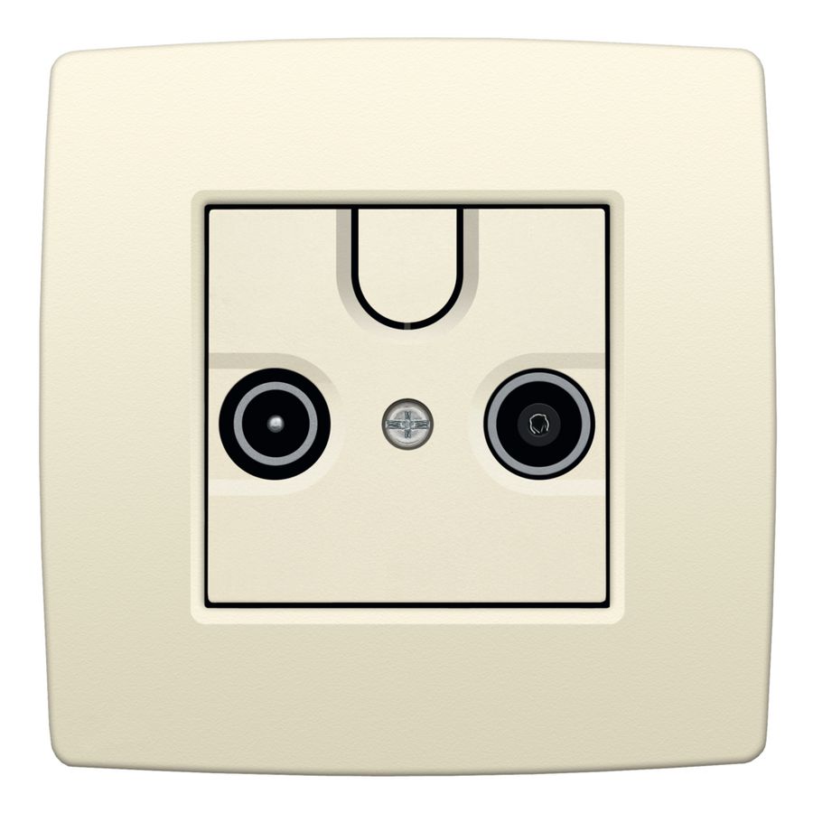Afwerkingsset 2 enkelvoudige coaxaans. Antenne cream