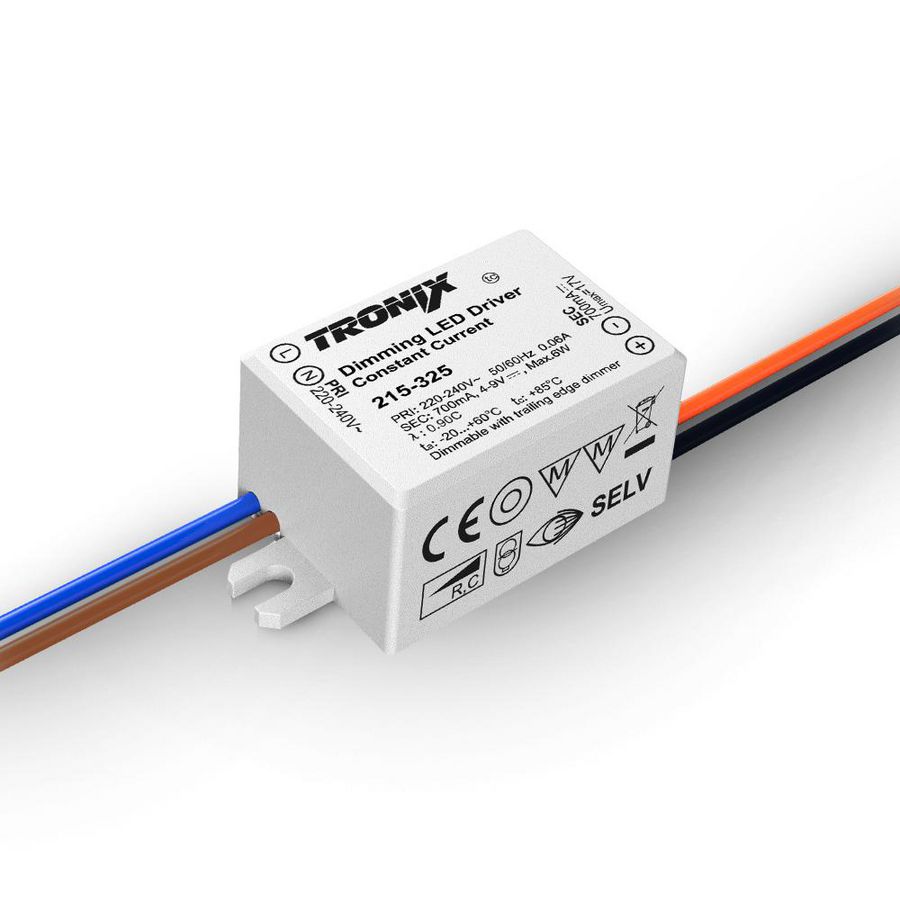 Voeding LED 700mA 6W IP20 flikker vrij dimbaar