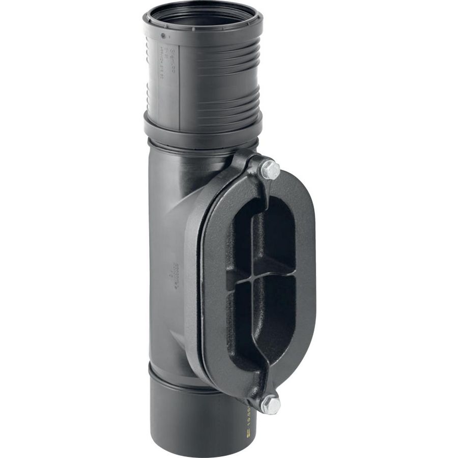 Silent-PP ontstoppingsstuk 90° met ovale opening Ø110mm mof / spie