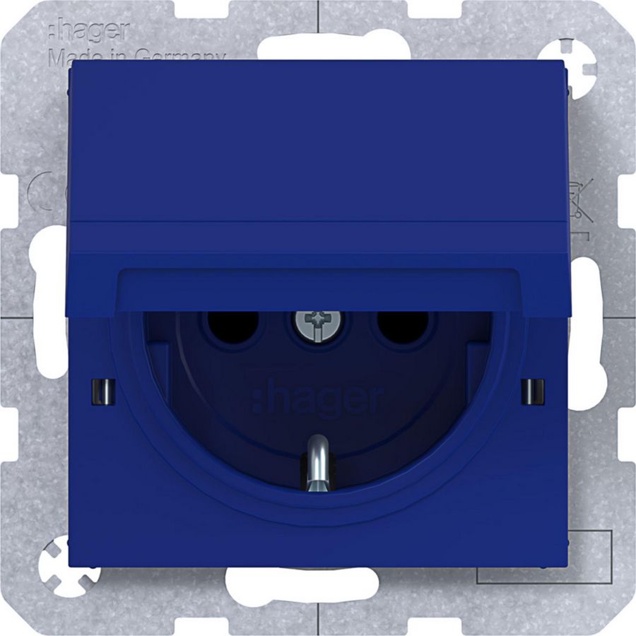 SCHUKO-wandcontactdoos vastzetbaar Safety Plus steekklemmen A.x/C.x cobalt mat