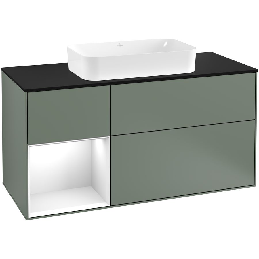 Wastafelonderkast Finion 1200x603x501mm Olive Matt Lacquer F292GFGM