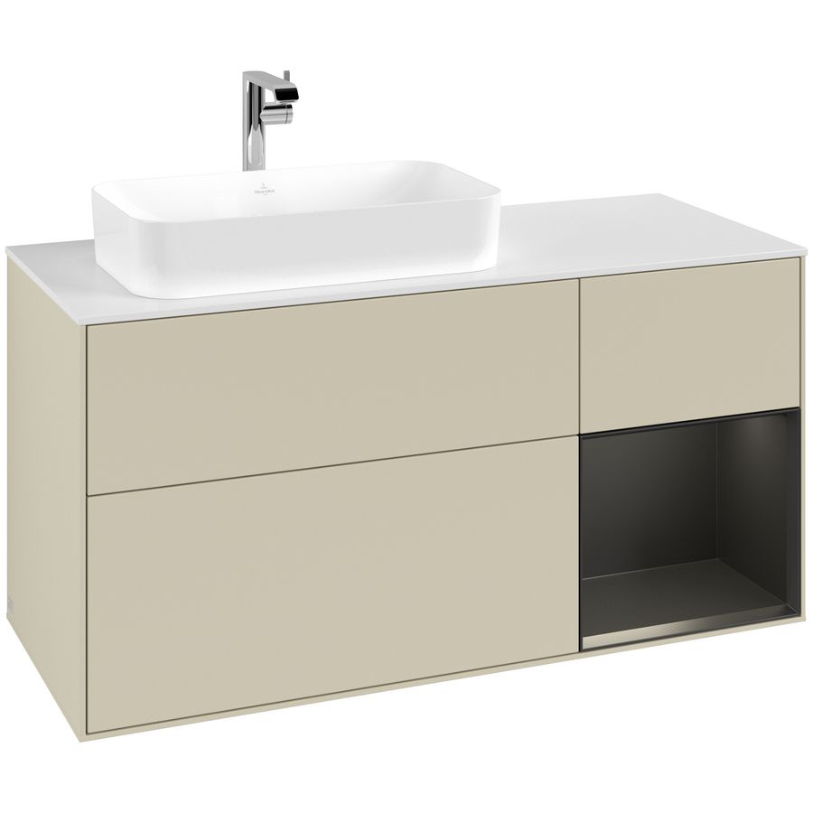 Wastafelonderkast Finion 1200x603x501mm S.Grey Matt Lacquer G281PDHJ