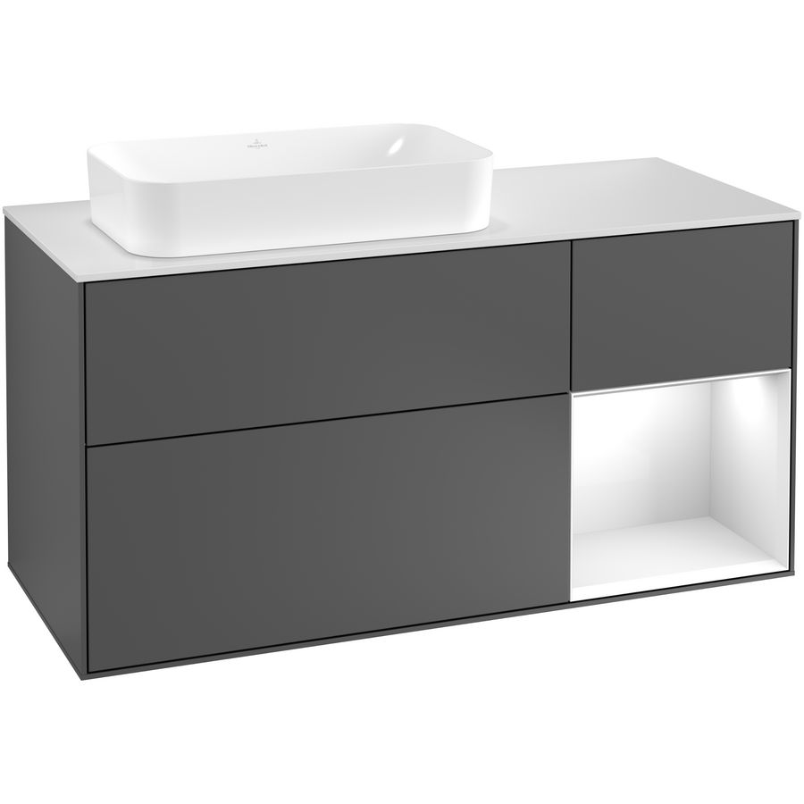 Wastafelonderkast Finion 1200x603x501mm Antr. Matt Lacquer G281GFGK