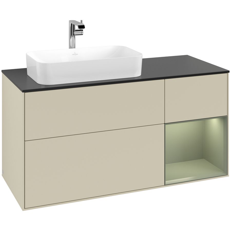 Wastafelonderkast Finion 1200x603x501mm S.Grey Matt Lacquer G282GMHJ