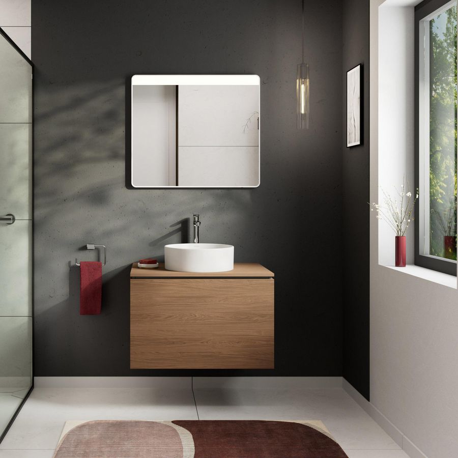 Console Xilesa E 780/550 met uitsparing midden waskom z. kraangat CAO