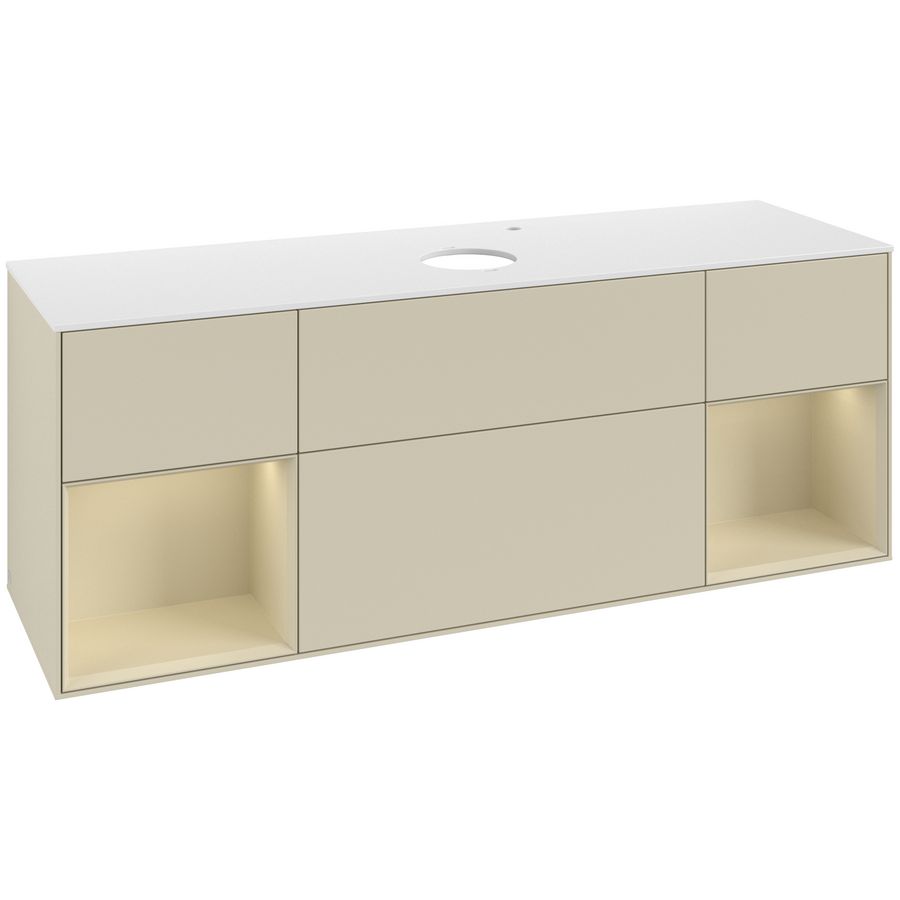 Wastafelonderkast Finion 1600x603x501mm S.Grey Matt Lacquer G981HJHJ