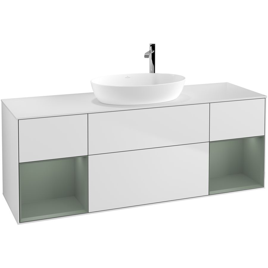Wastafelonderkast Finion 1600x603x501mm White Matt Lacquer G981GMMT