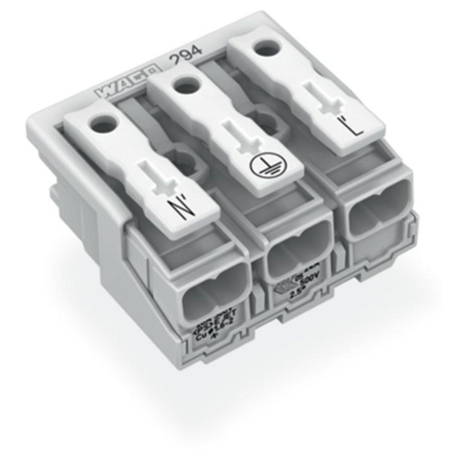 Kroonklem Drukknop extern z. PE-contact wit 294-5023 VVE=500