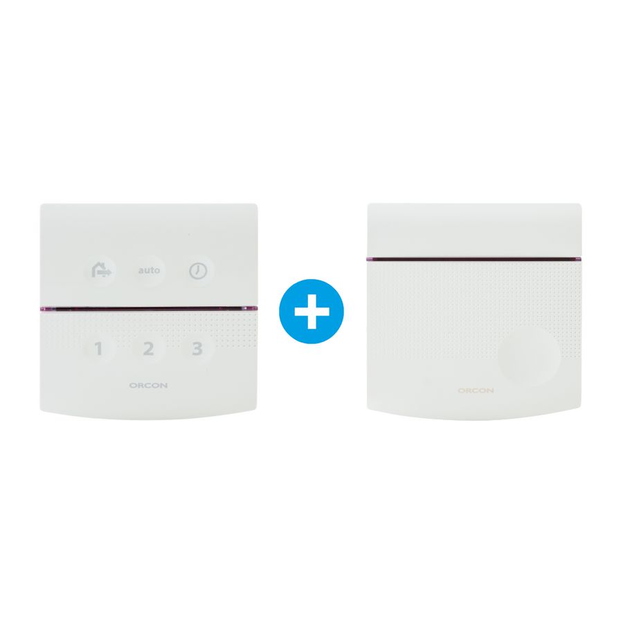 Duo Deal bestaande uit CO2 ruimtesensor 15RF + afstandsbediening 15RF