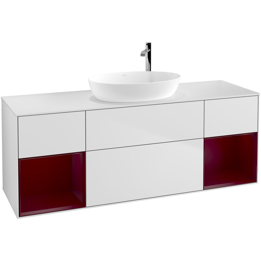 Wastafelonderkast Finion 1600x603x501mm White Matt Lacquer G981HBMT