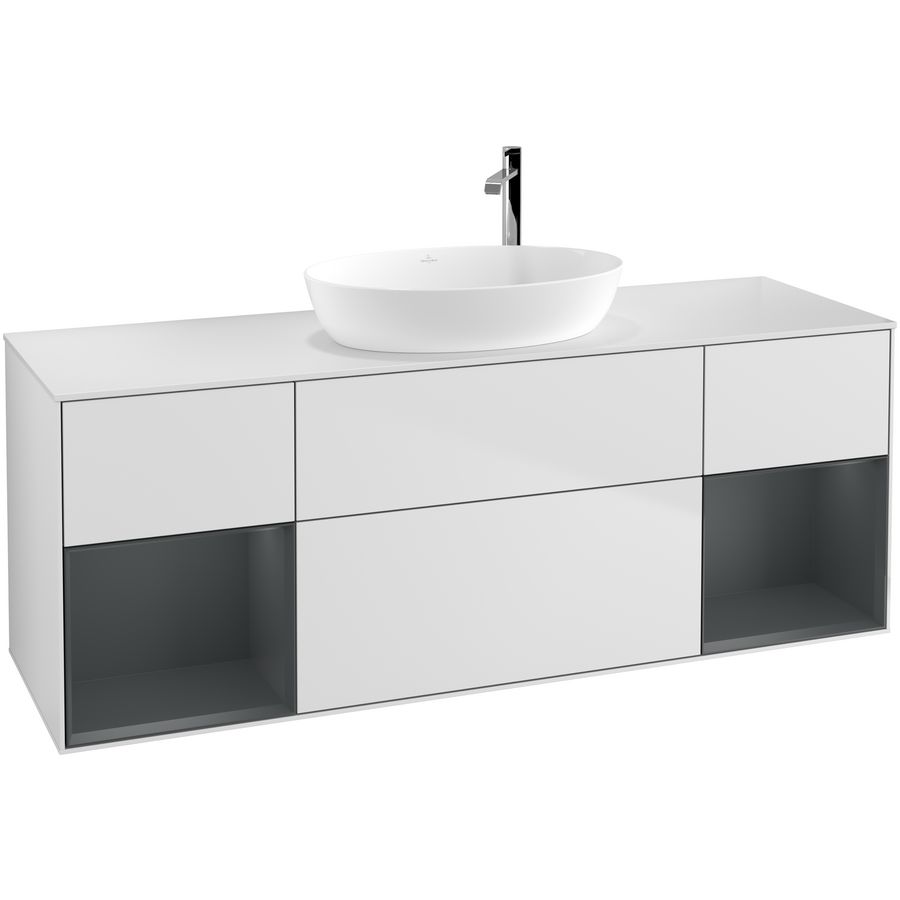 Wastafelonderkast Finion 1600x603x501mm White Matt Lacquer G981HGMT