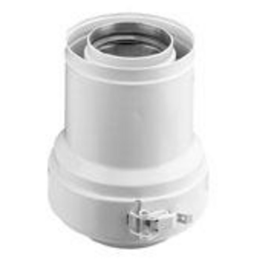 Verloop + TwinSafe verkleinend AL 80/125-60/100 wit VVE=8