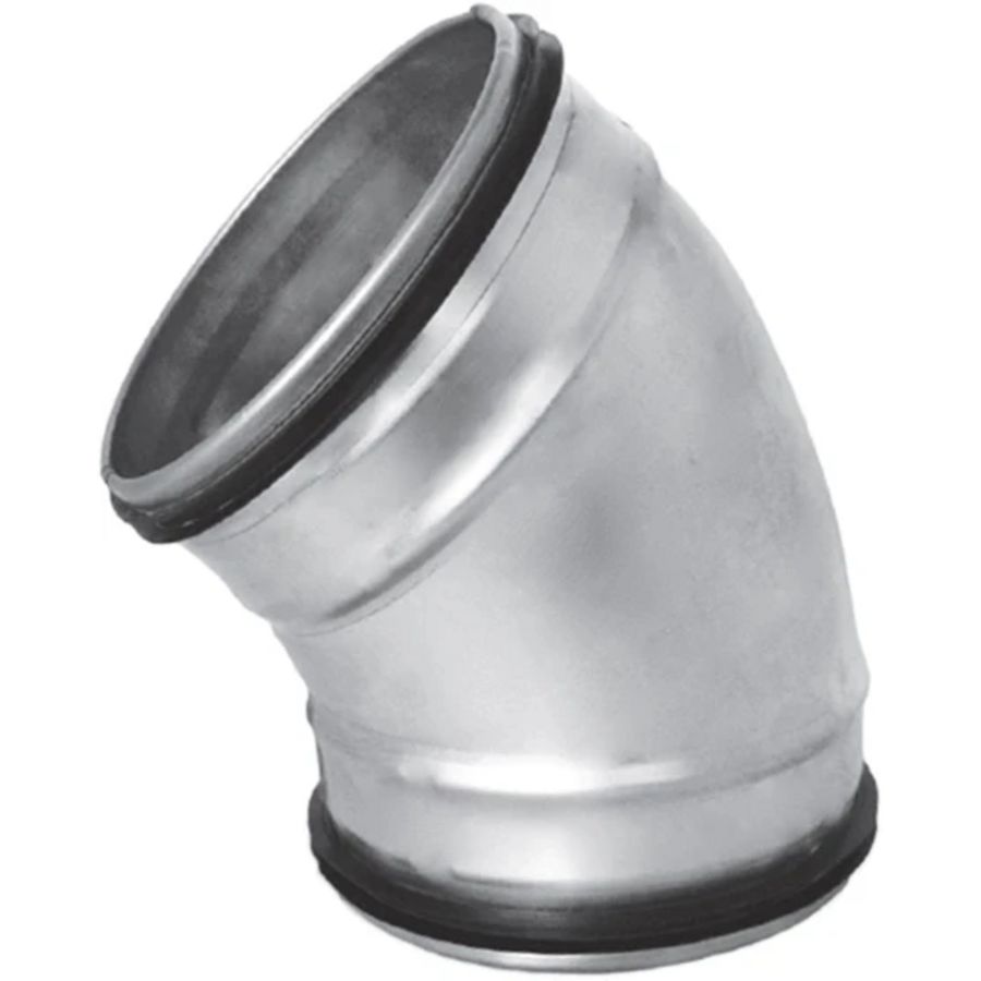 Ronde spiro bocht 45° Ø160mm spiraalbuis+SAFE afdicht.