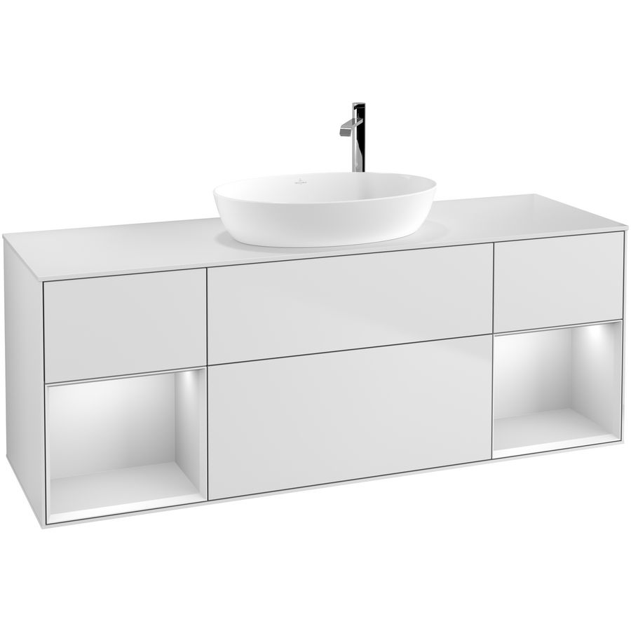 Wastafelonderkast Finion 1600x603x501mm White Matt Lacquer G981MTMT