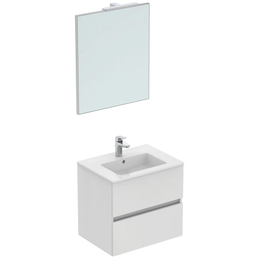 Wastafelmeubel pack 600mm glanzend wit tiempo R0580WG