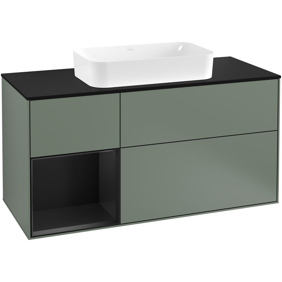 Wastafelonderkast Finion 1200x603x501mm Olive Matt Lacquer F292PDGM