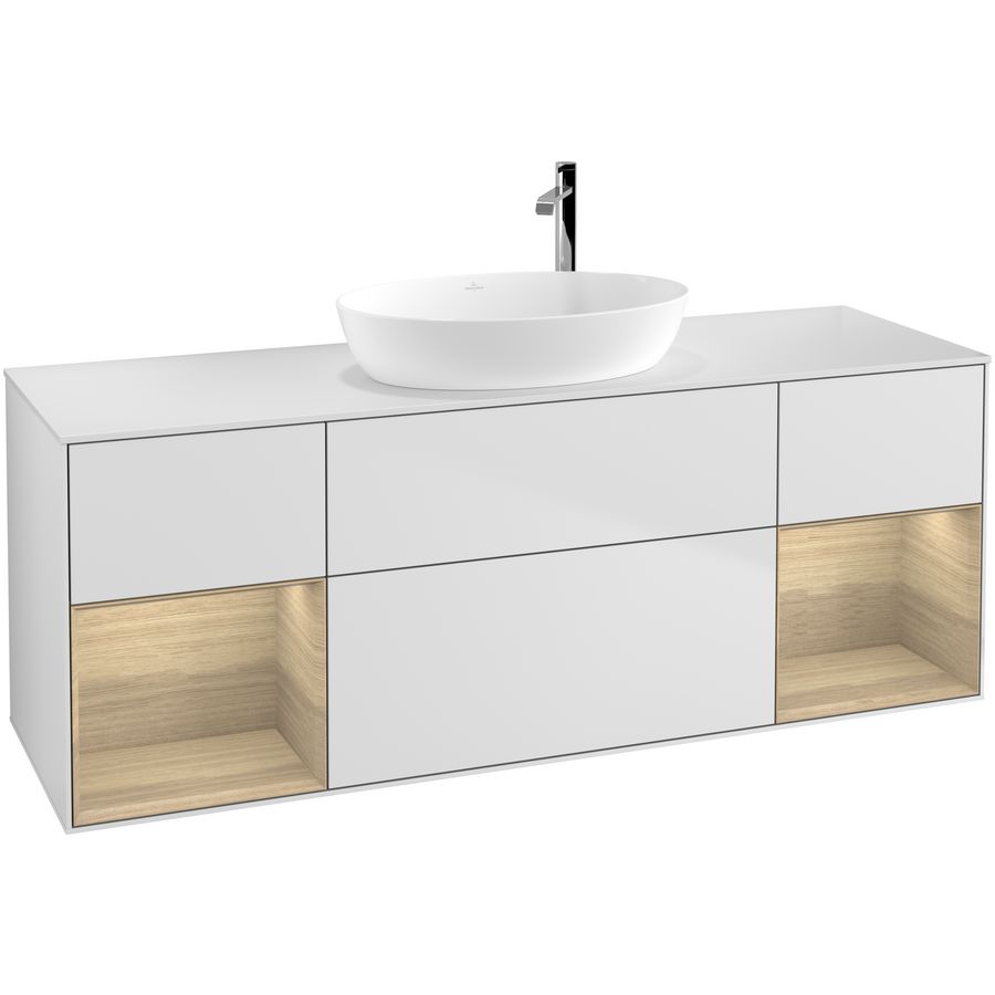 Wastafelonderkast Finion 1600x603x501mm White Matt Lacquer G981PCMT