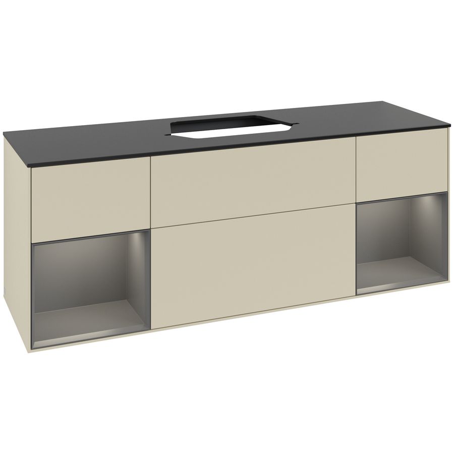 Wastafelonderkast Finion 1600x603x501mm S.Grey Matt Lacquer F452GKHJ