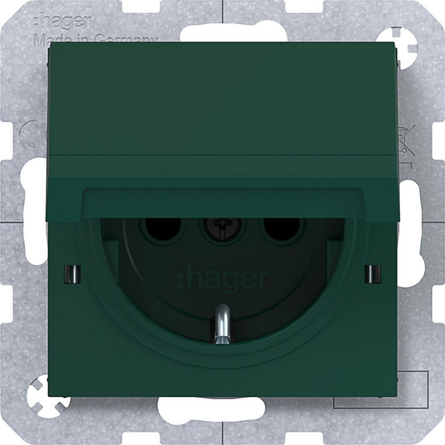SCHUKO-wandcontactdoos vastzetbaar Safety Plus steekklemmen A.x/C.x jade halfgl