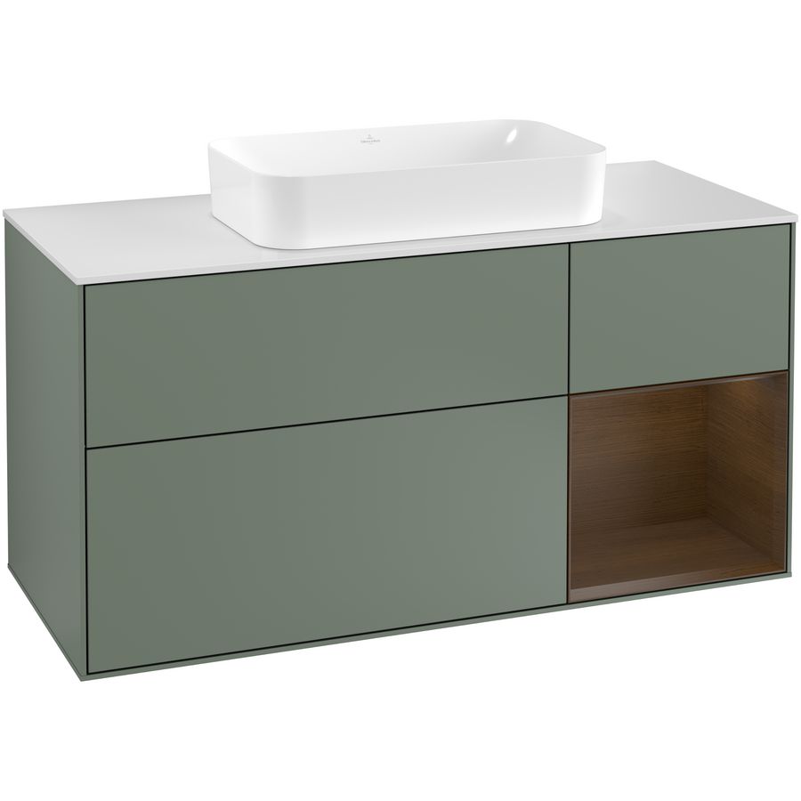 Wastafelonderkast Finion 1200x603x501mm Olive Matt Lacquer F301GNGM