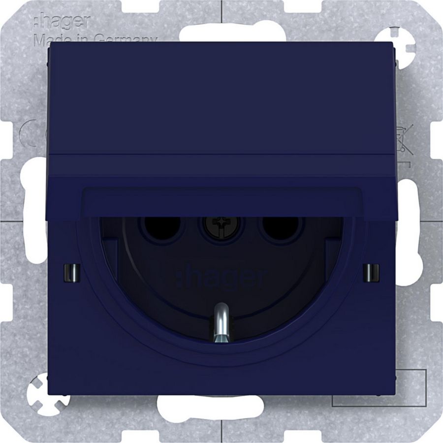 SCHUKO-wandcontactdoos vastzetbaar Safety Plus steekklemmen A.x/C.x ocean halfgl