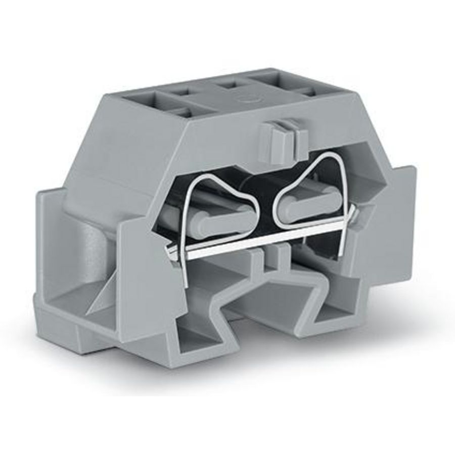 4-draads klem zonder knop +bev.flens grijs 262-331 VVE=50