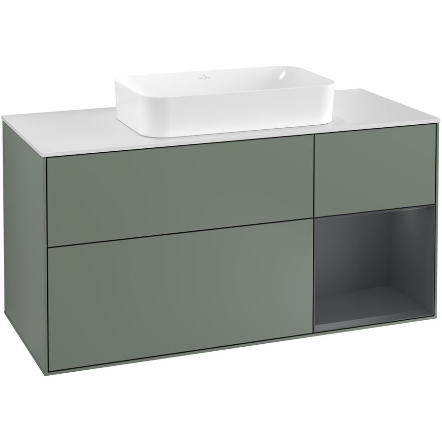 Wastafelonderkast Finion 1200x603x501mm Olive Matt Lacquer F301HGGM