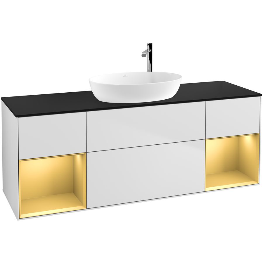 Wastafelonderkast Finion 1600x603x501mm White Matt Lacquer G982HFMT