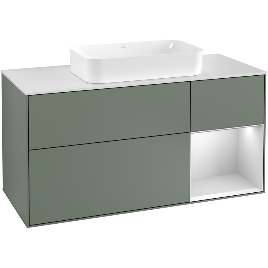 Wastafelonderkast Finion 1200x603x501mm Olive Matt Lacquer F301MTGM
