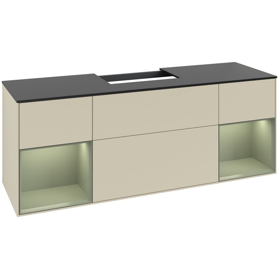 Wastafelonderkast Finion 1600x603x501mm S.Grey Matt Lacquer F212GMHJ