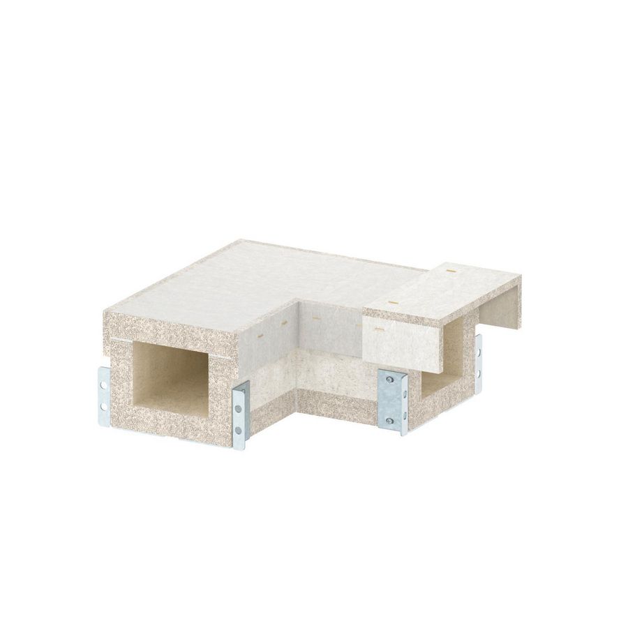 Bocht 90gr EI60 voor PLCS D060810 100x80 glasvezel grijs